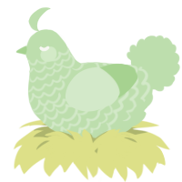 A gluppy chicken with a lace pattern