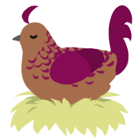 Leaf Pile, a brown and wine chicken with a half-lace pattern