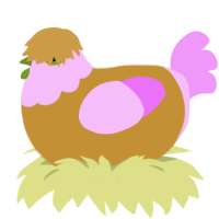 A gold and lavender chicken with a head pattern