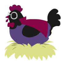 A overcast and sable chicken with a head pattern