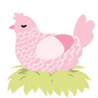 A rose chicken with a lace pattern