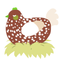 A russet and cream chicken with a speckle pattern