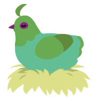 Cucumber, a turquoise and viridian chicken with a head pattern