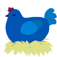 A ultramarine and sapphire chicken