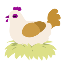 A cream and gold chicken