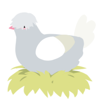 A mist and white chicken