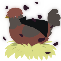 A russet and bark chicken with a head pattern