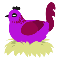 5134, a amethyst and maroon chicken with a neck-speckle pattern