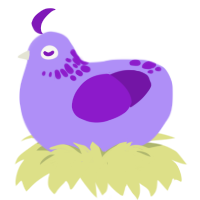 Pollo, a lilac and violet chicken with a neck-speckle pattern