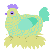 A lemon and mint chicken with a lace pattern