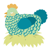 A gluppy and sea chicken with a lace pattern