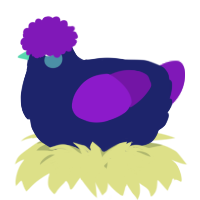 A navy and violet chicken