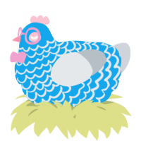 A sky and mist chicken with a lace pattern