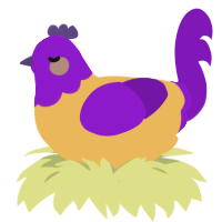 A honey and violet chicken with a head pattern