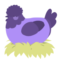 A lilac and overcast chicken with a head pattern