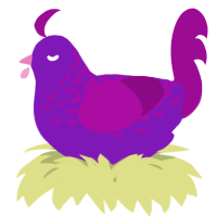A violet and plum chicken with a half-lace pattern