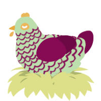 A gluppy and wine chicken with a lace pattern
