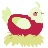 A crimson and apple chicken with a head pattern