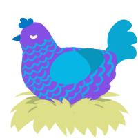 比星还亮, a blurple and cerulean chicken with a lace pattern