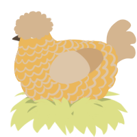 A honey and beige chicken with a lace pattern