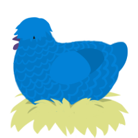 Lucina Fire Emblem, a sapphire chicken with a lace pattern