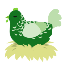 A leaf and gluppy chicken with a half-lace pattern