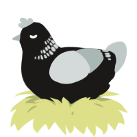A sable and silver chicken with a neck-band pattern