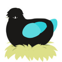 A sable and aqua chicken