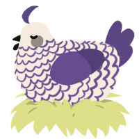 A cream and overcast chicken with a lace pattern