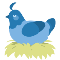 A aqua and sea chicken with a head pattern