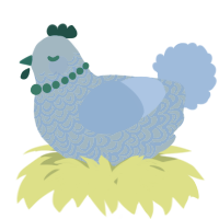 A overcast and russet chicken with a double-lace pattern