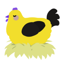 A yellow and sable chicken