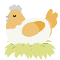 A white and honey chicken with a head pattern