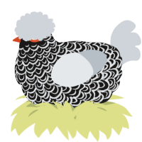 A sable and mist chicken with a double-lace pattern