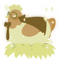 A gluppy and brown chicken with a head pattern