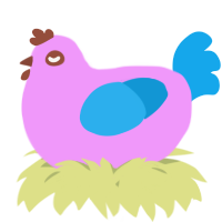 A lavender and sky chicken