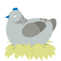 A silver and ash chicken with a neck-speckle pattern