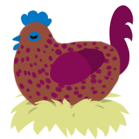 A russet and wine chicken with a speckle pattern