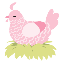A rose chicken with a lace pattern