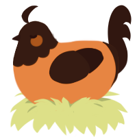 jackal anton, a vermilion and sable chicken with a head pattern