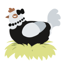 A sable and mist chicken with a head pattern