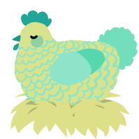 A lemon and mint chicken with a lace pattern