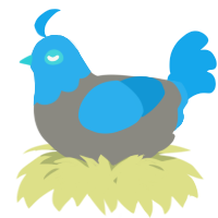 A ash and sky chicken with a head pattern