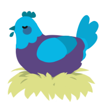 A overcast and cerulean chicken with a head pattern