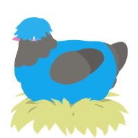 A sky and grey chicken with a head pattern