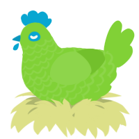 A grass chicken with a lace pattern