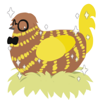 Honey Oats, a brown and yellow chicken with a bar pattern