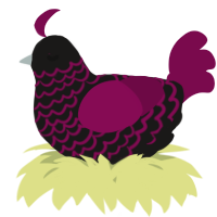 A sable and wine chicken with a lace pattern
