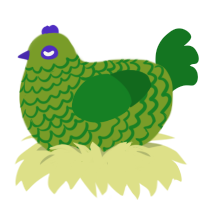 (unnamed), a chartreuse and leaf chicken with a lace pattern