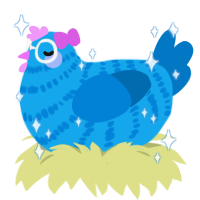A sky and sapphire chicken with a bar pattern